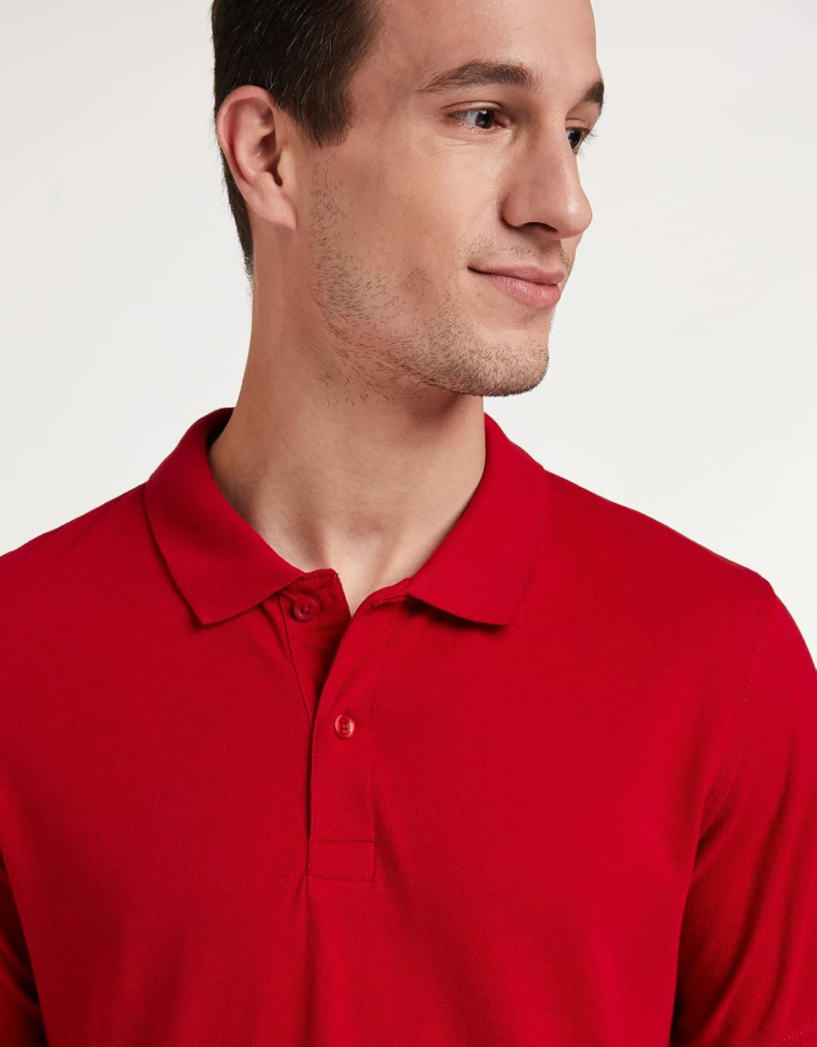 Sanvas One Plain Red Polo Cotton Blend T-shirt