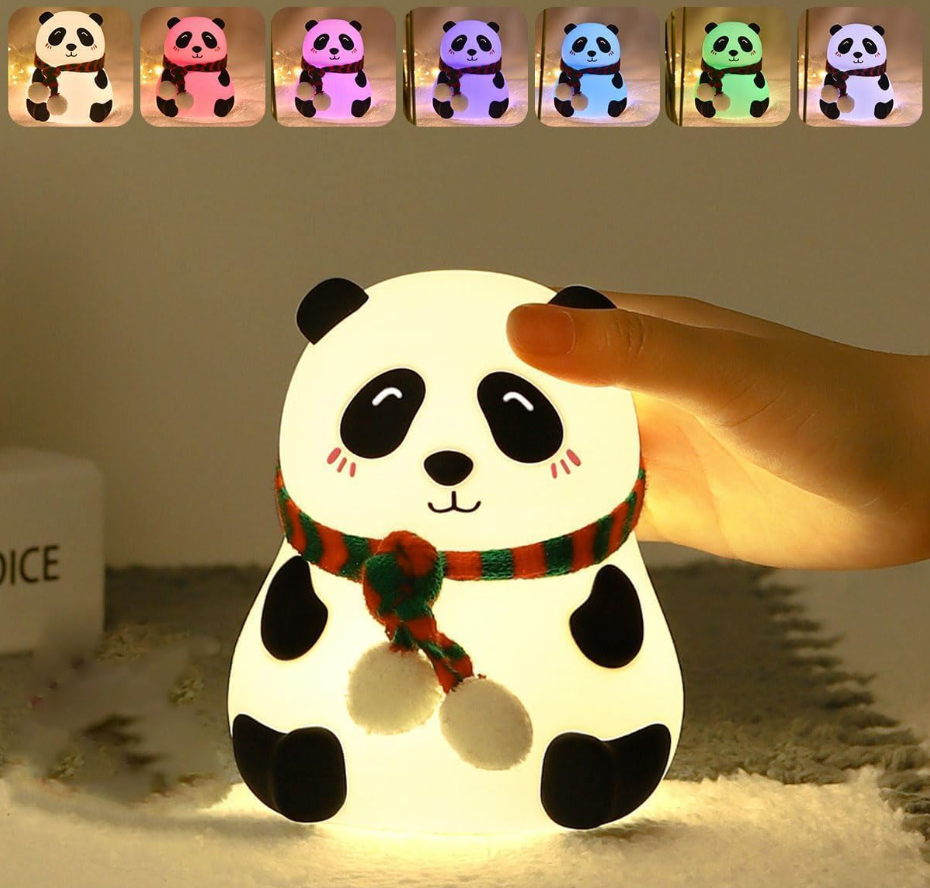 Sanvas One Cute Panda,USB Rechargeable, 7-Colors Changing Light, Room Decor Night Lamp