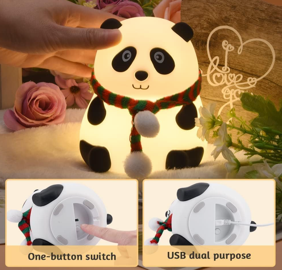 Sanvas One Cute Panda,USB Rechargeable, 7-Colors Changing Light, Room Decor Night Lamp