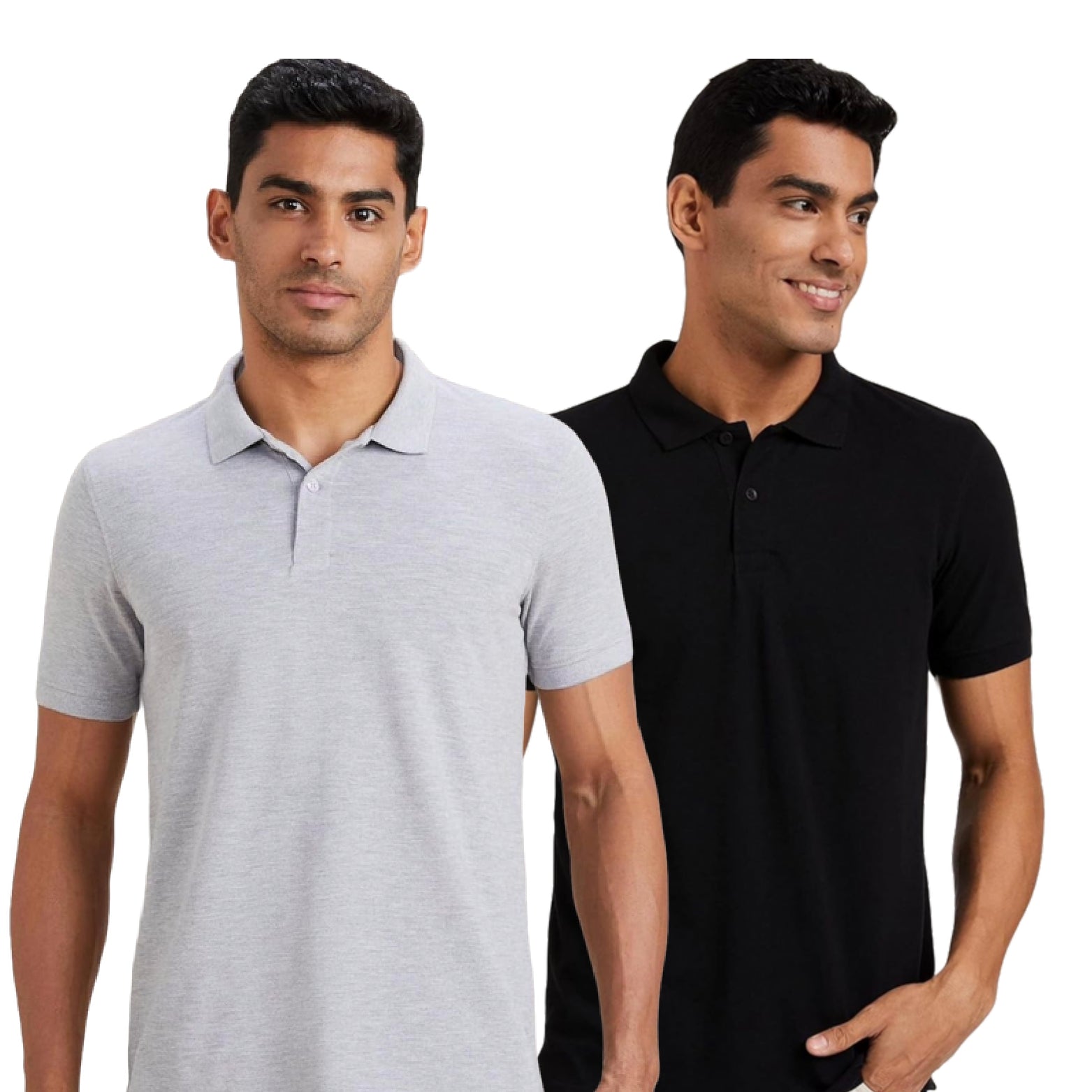 Sanvas One Black and Grey Polo Combo