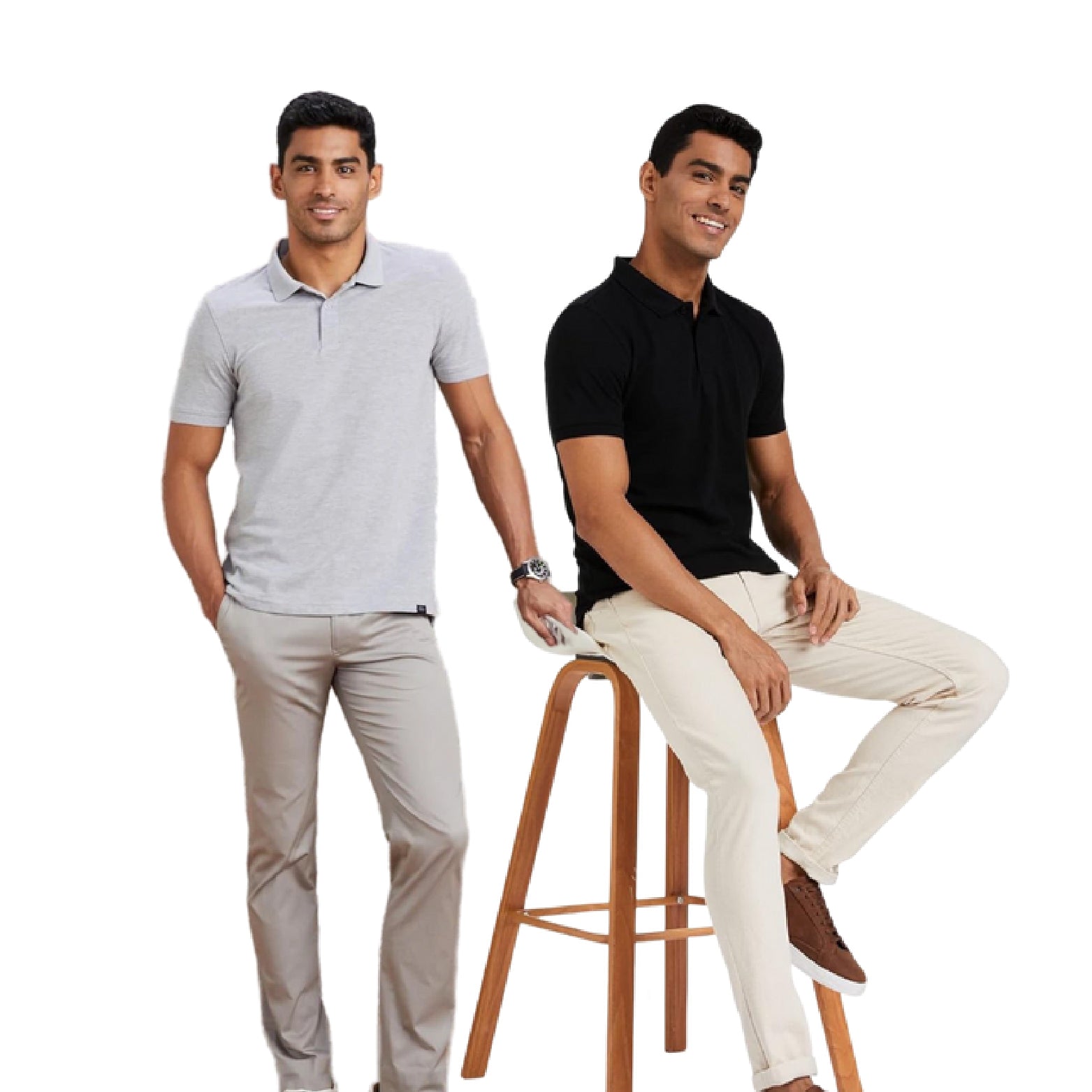 Sanvas One Black and Grey Polo Combo