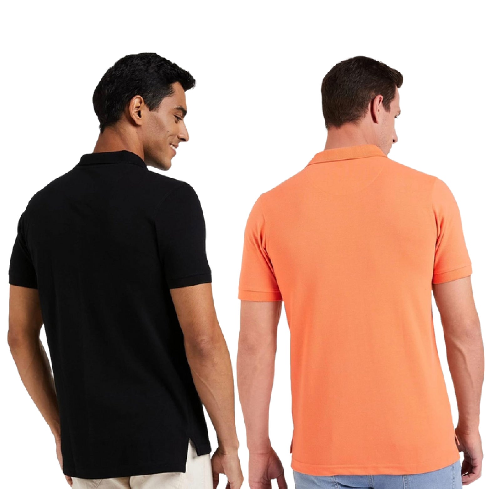 Sanvas One Black and Orange Polo Combo
