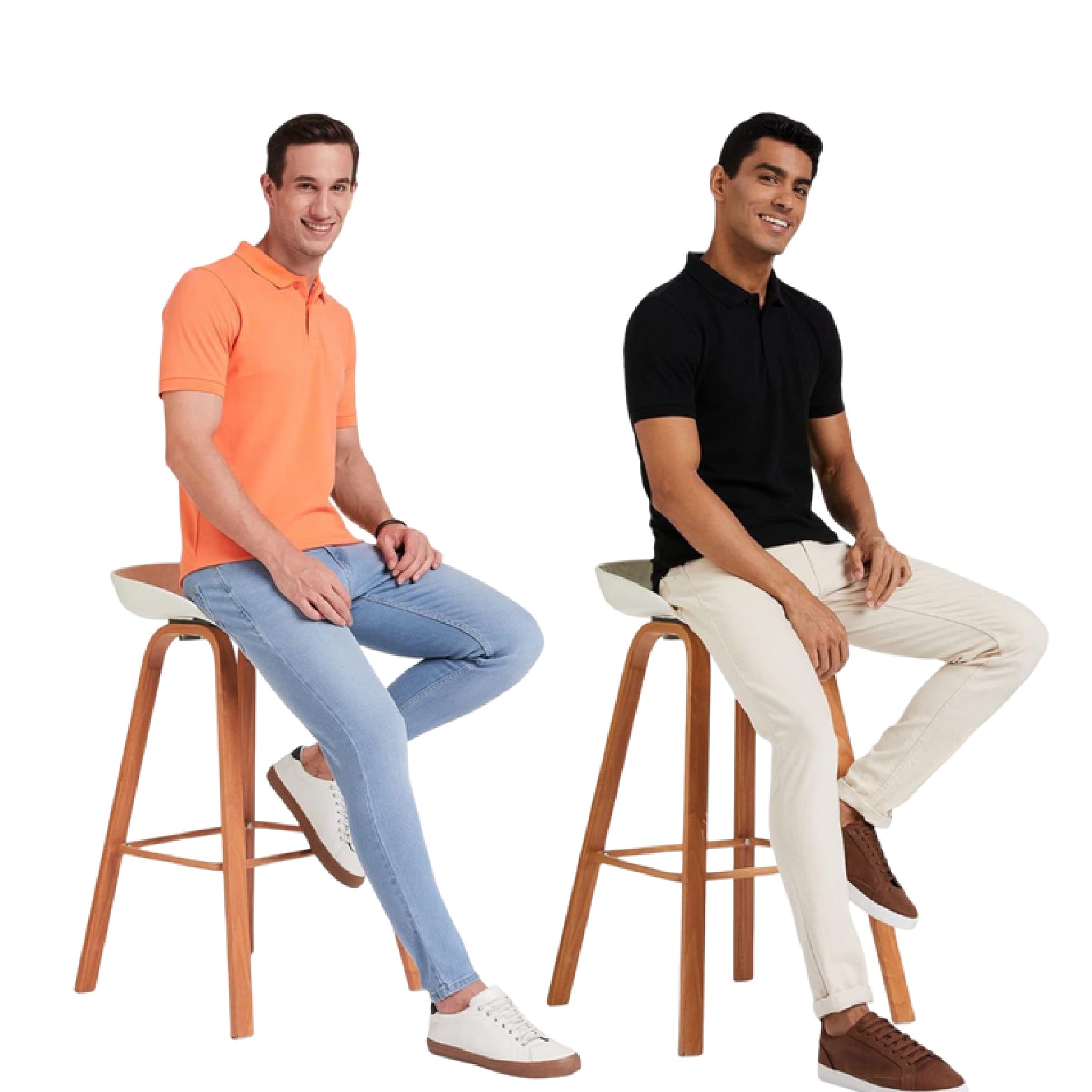 Sanvas One Black and Orange Polo Combo