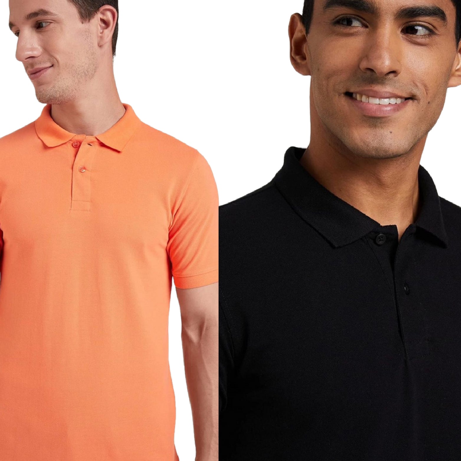 Sanvas One Black and Orange Polo Combo