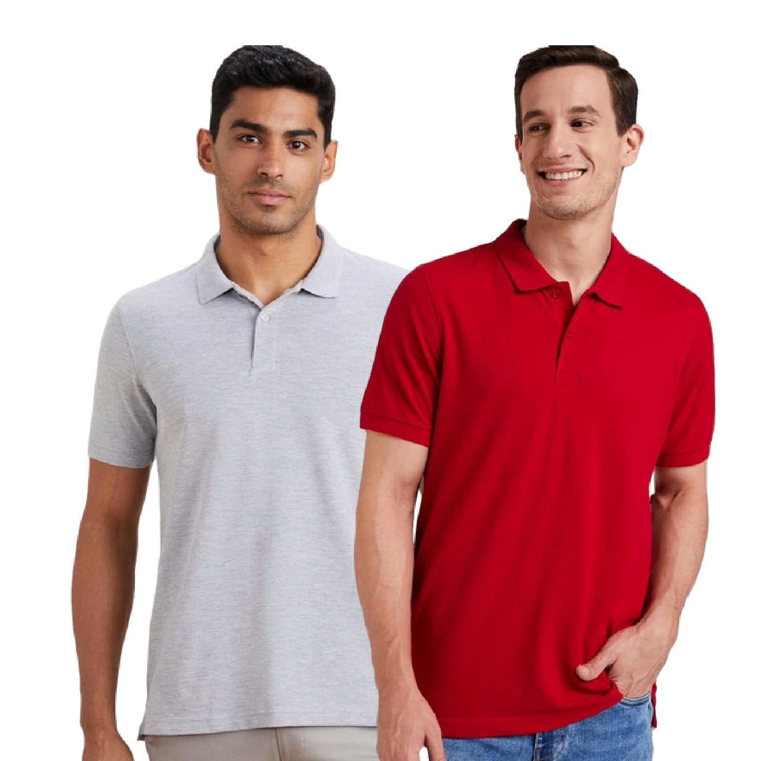 Sanvas One Grey and Red Polo Combo