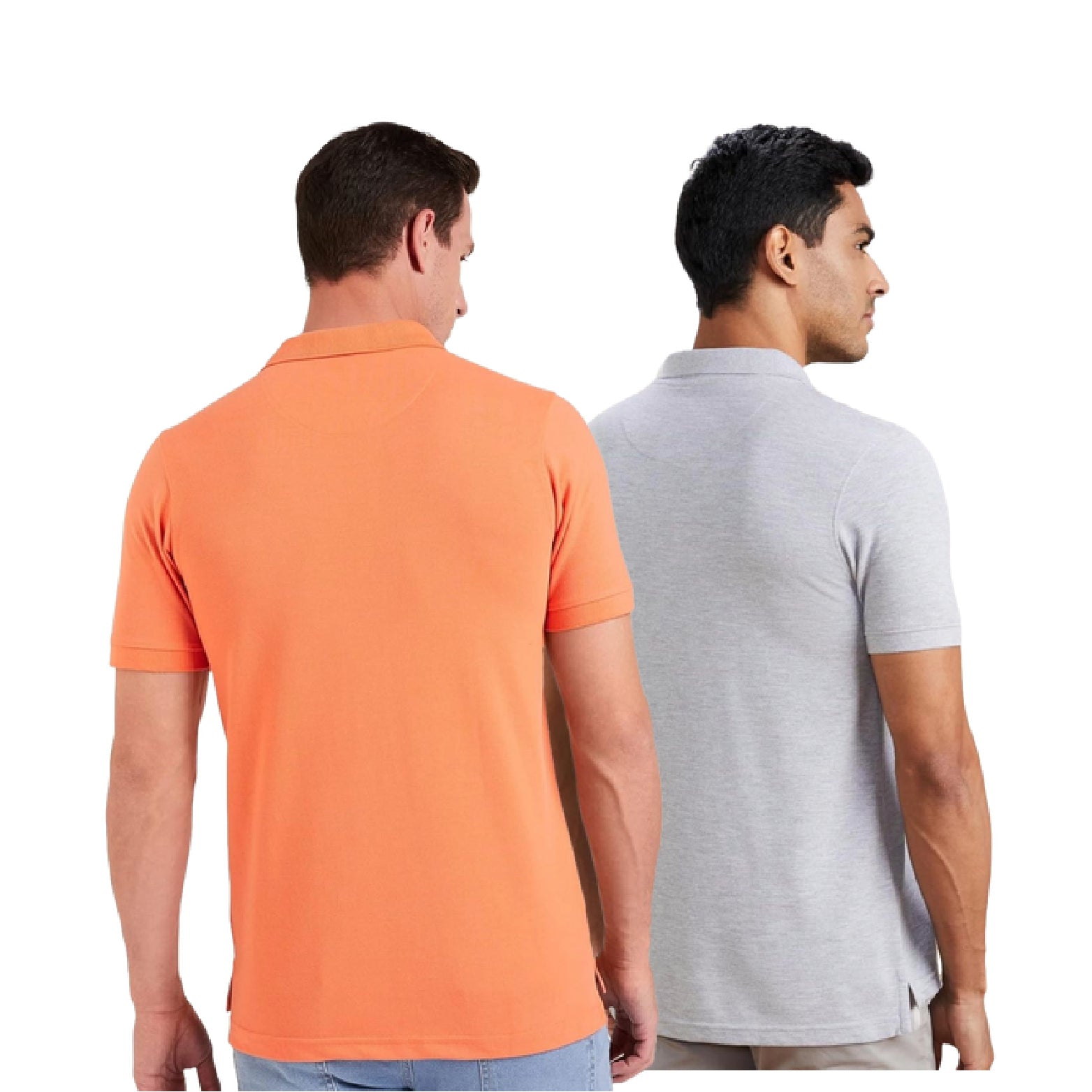 Sanvas One Grey and Orange Polo Combo