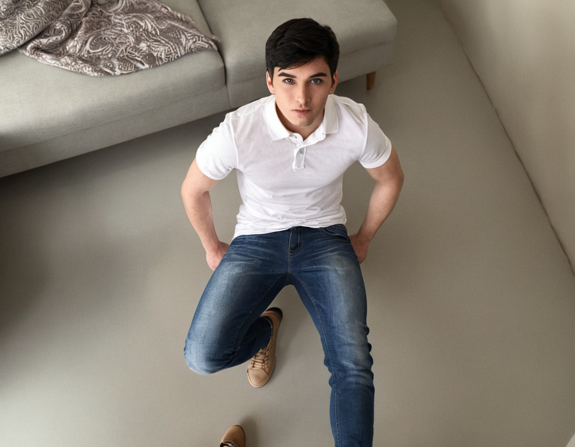 Sanvas One Plain White Polo Cotton Blend T-shirt