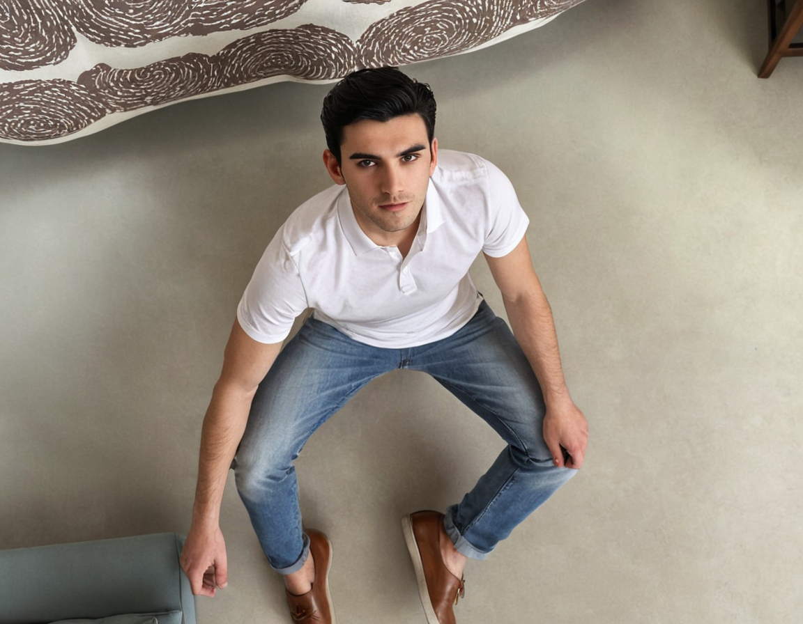 Sanvas One Plain White Polo Cotton Blend T-shirt