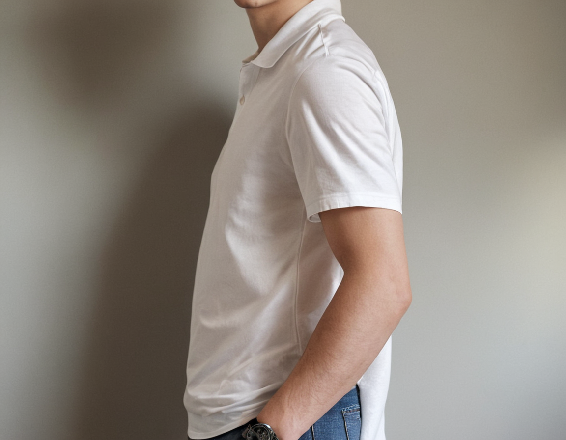 Sanvas One Plain White Polo Cotton Blend T-shirt